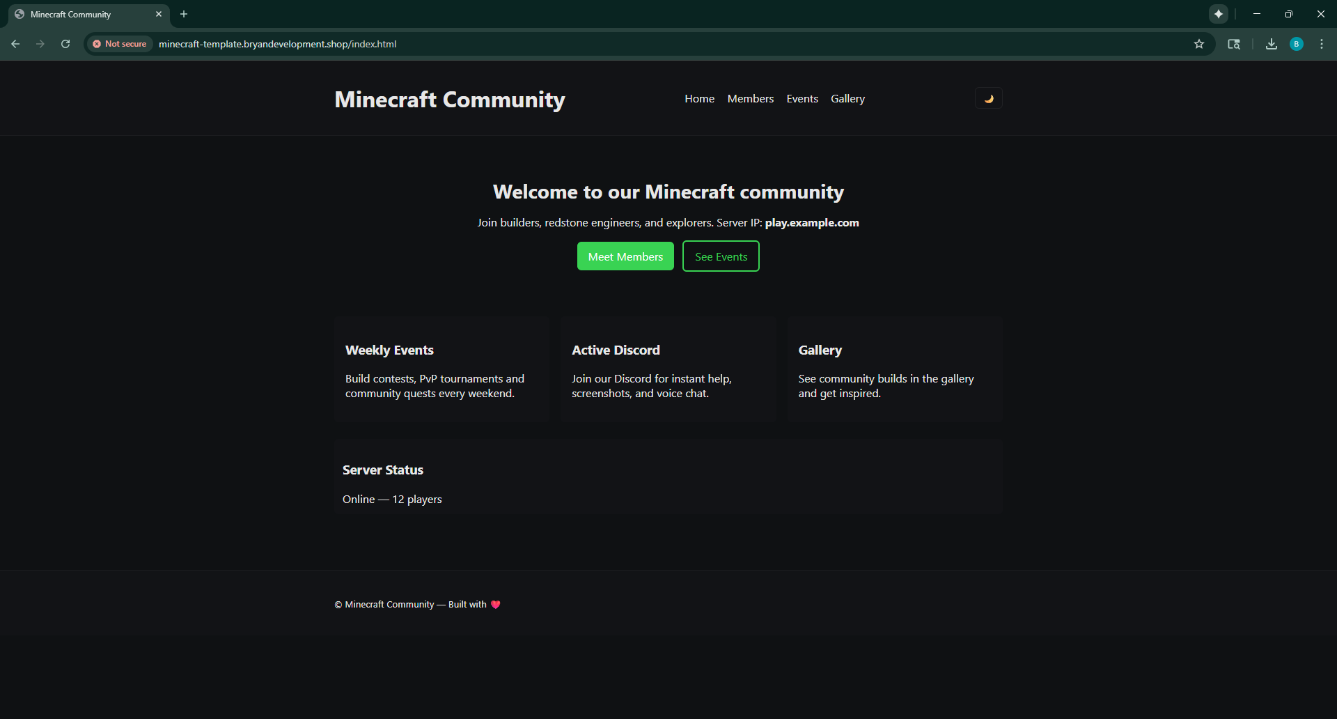 MineCraft Community Template