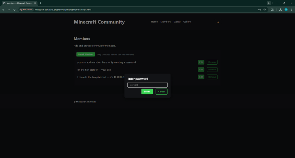 MineCraft Community Template